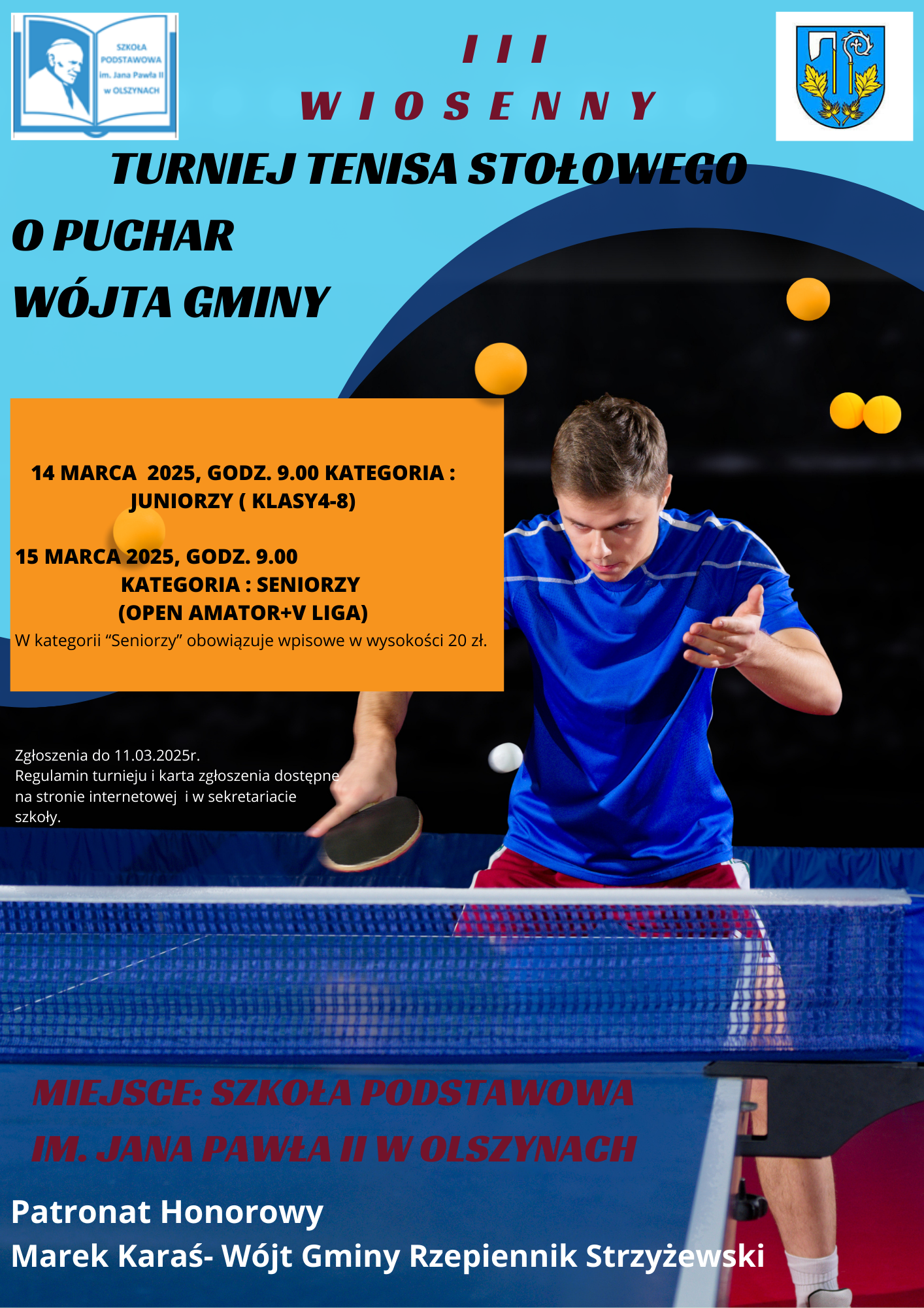 III WIOSENNY TURNIEJ TENISA STOŁOWEGO